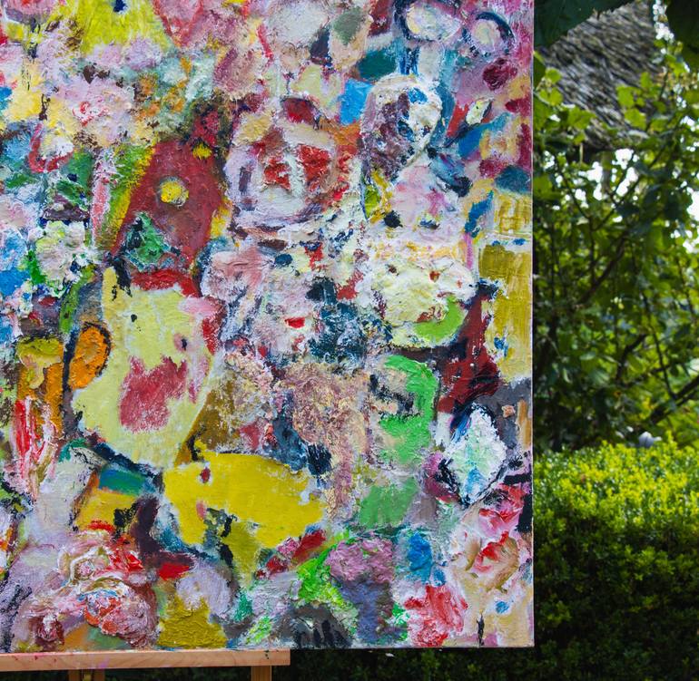 Original Abstract Expressionism Rural Life Painting by Mieke Baak