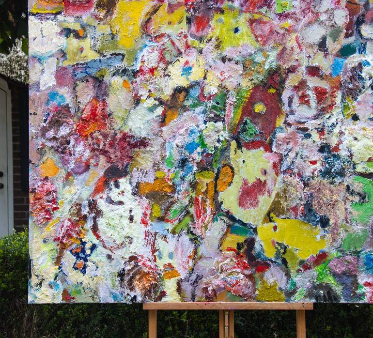 Original Abstract Expressionism Rural Life Painting by Mieke Baak