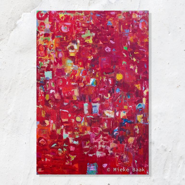 Original Abstract Expressionism Abstract Painting by Mieke Baak