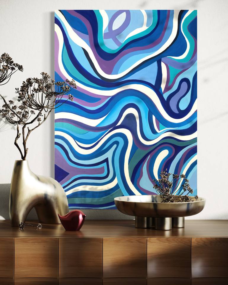 Original Abstract Water Painting by Maro Melkonian