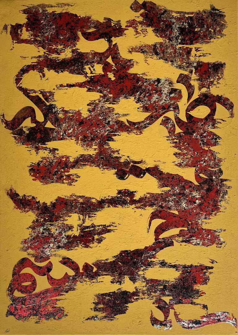 Original Abstract Classical Mythology Painting by Nesa Farid Sangari