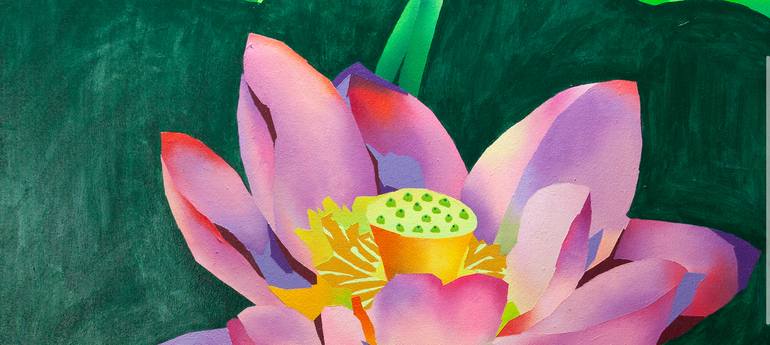 Original Abstract Floral Painting by Kristina Siradze
