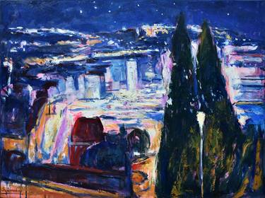 Original Figurative Cities Painting by Misha Sydorenko