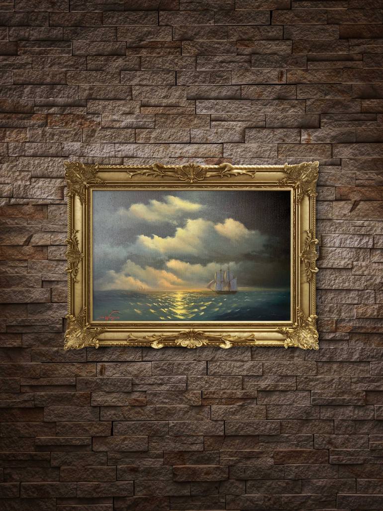 Original Romanticism Seascape Painting by Lara Wasiljewa 