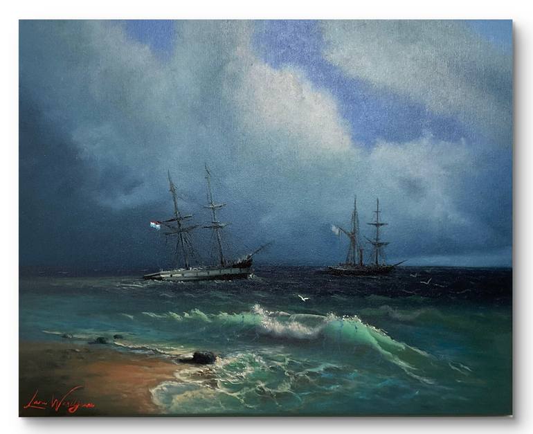 Original Classicism Seascape Painting by Lara Wasiljewa 