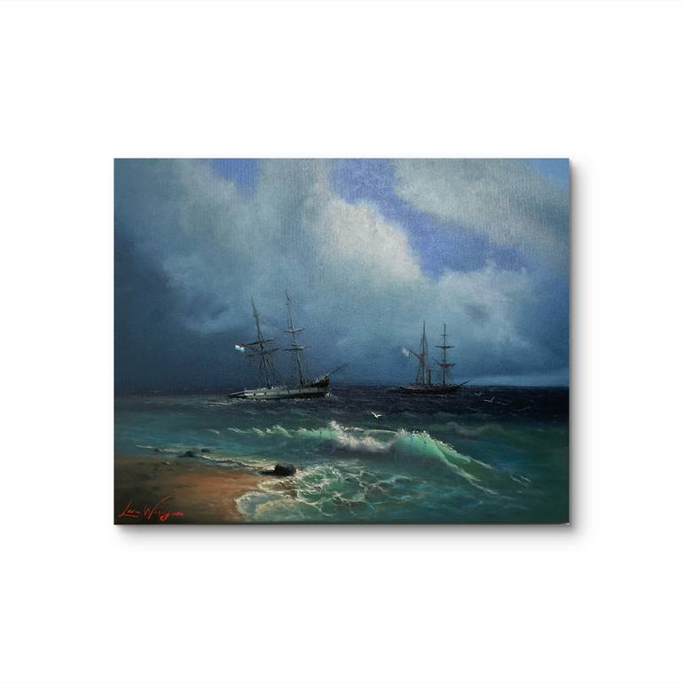 Original Classicism Seascape Painting by Lara Wasiljewa 