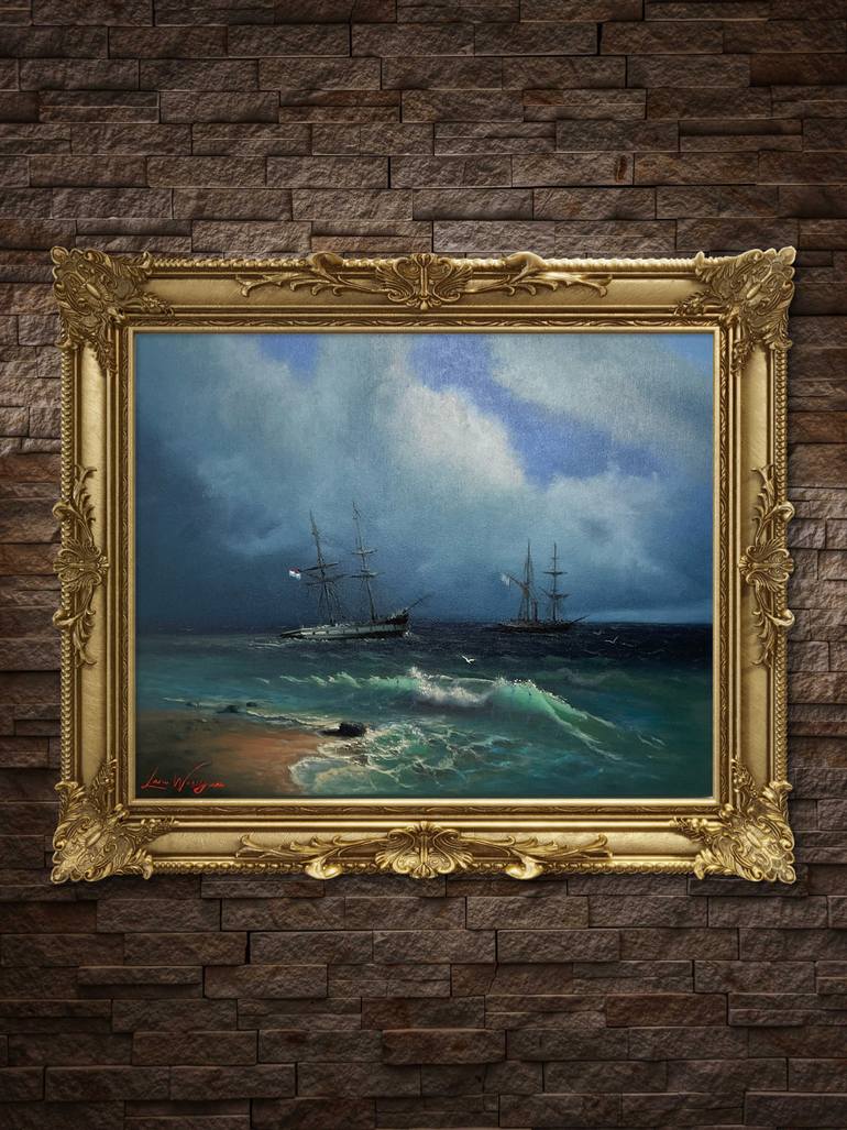 Original Classicism Seascape Painting by Lara Wasiljewa 