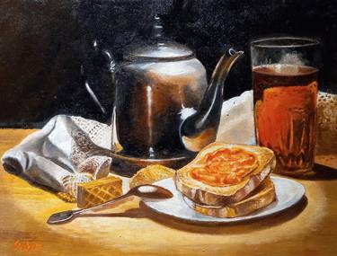 Original Impressionism Food & Drink Paintings by Sabin Baidoc