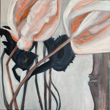 Original Art Deco Floral Paintings by Elena Thulin