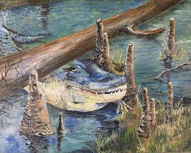 Original Color Field Painting Animal Painting by Gene Guidry