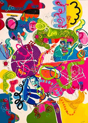 Original Abstract Mixed Media by Mike Margolis