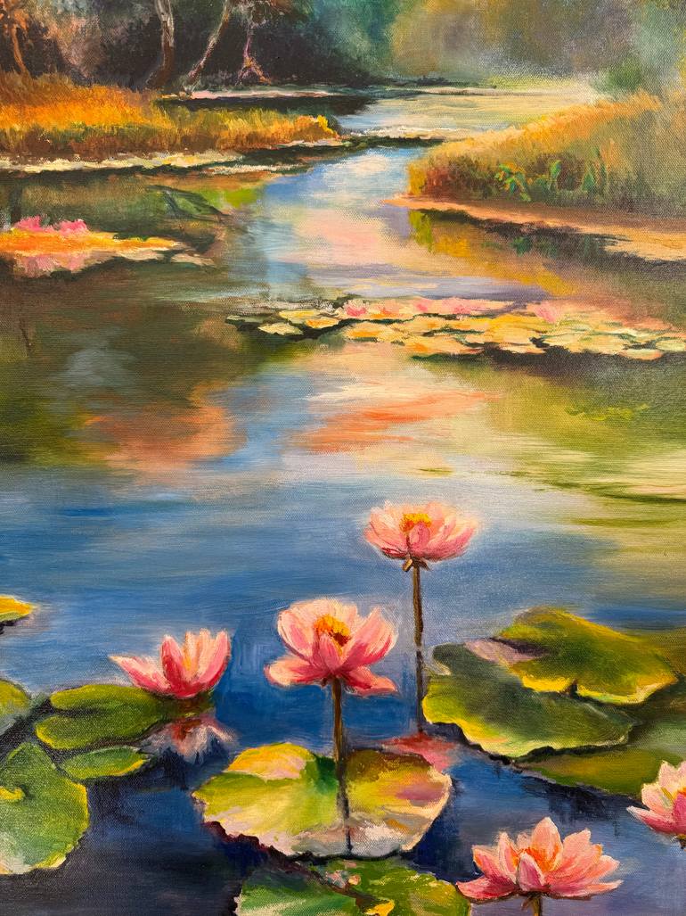 Original Art Deco Floral Painting by Oksana Nasibullova