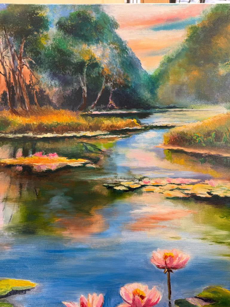 Original Art Deco Floral Painting by Oksana Nasibullova
