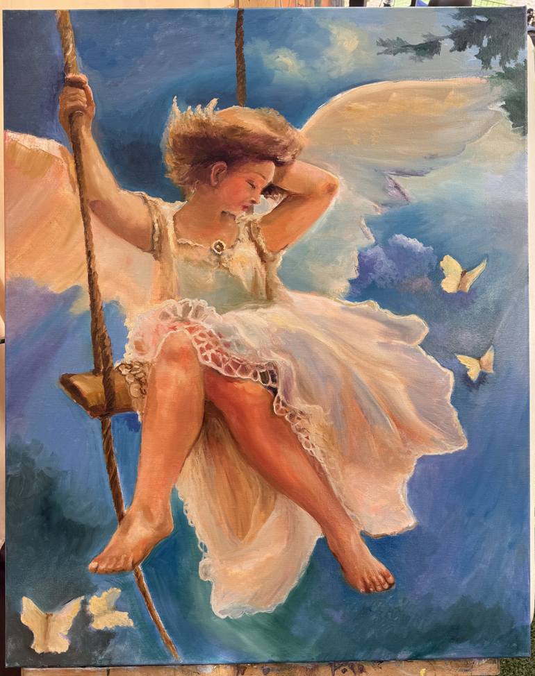 Original Romanticism Women Painting by Oksana Nasibullova