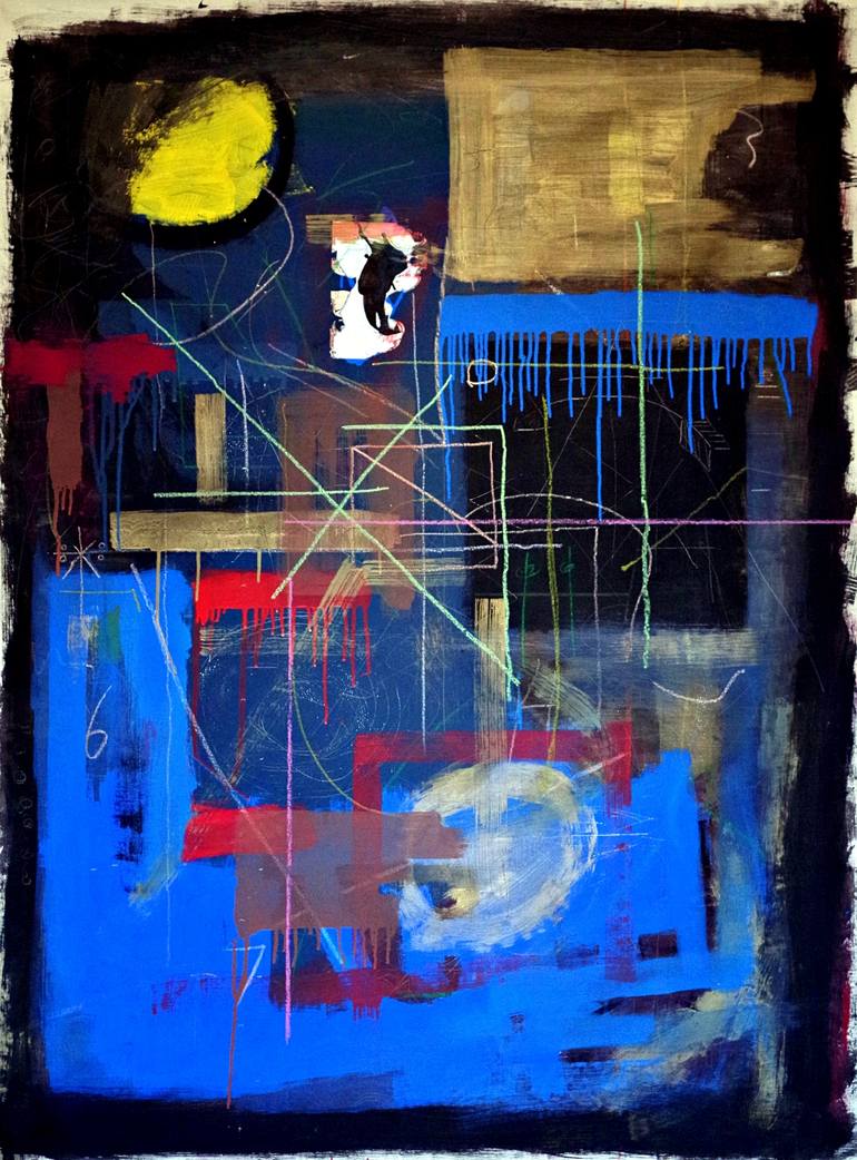 Original Abstract Painting by Kwesi Abbensetts | Abstract Art on Canvas | Sea and Sun