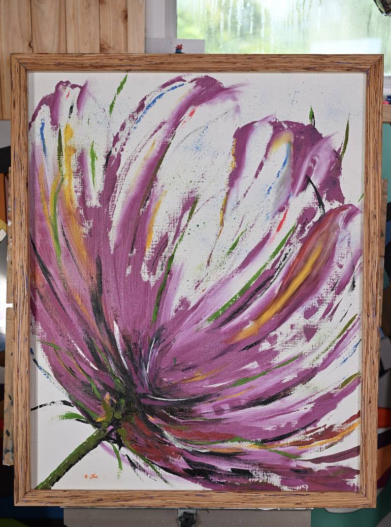 Original Abstract Expressionism Floral Painting by OHJEA KWON