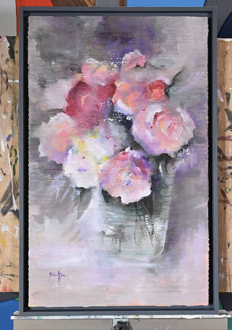 Original Abstract Expressionism Floral Painting by OHJEA KWON