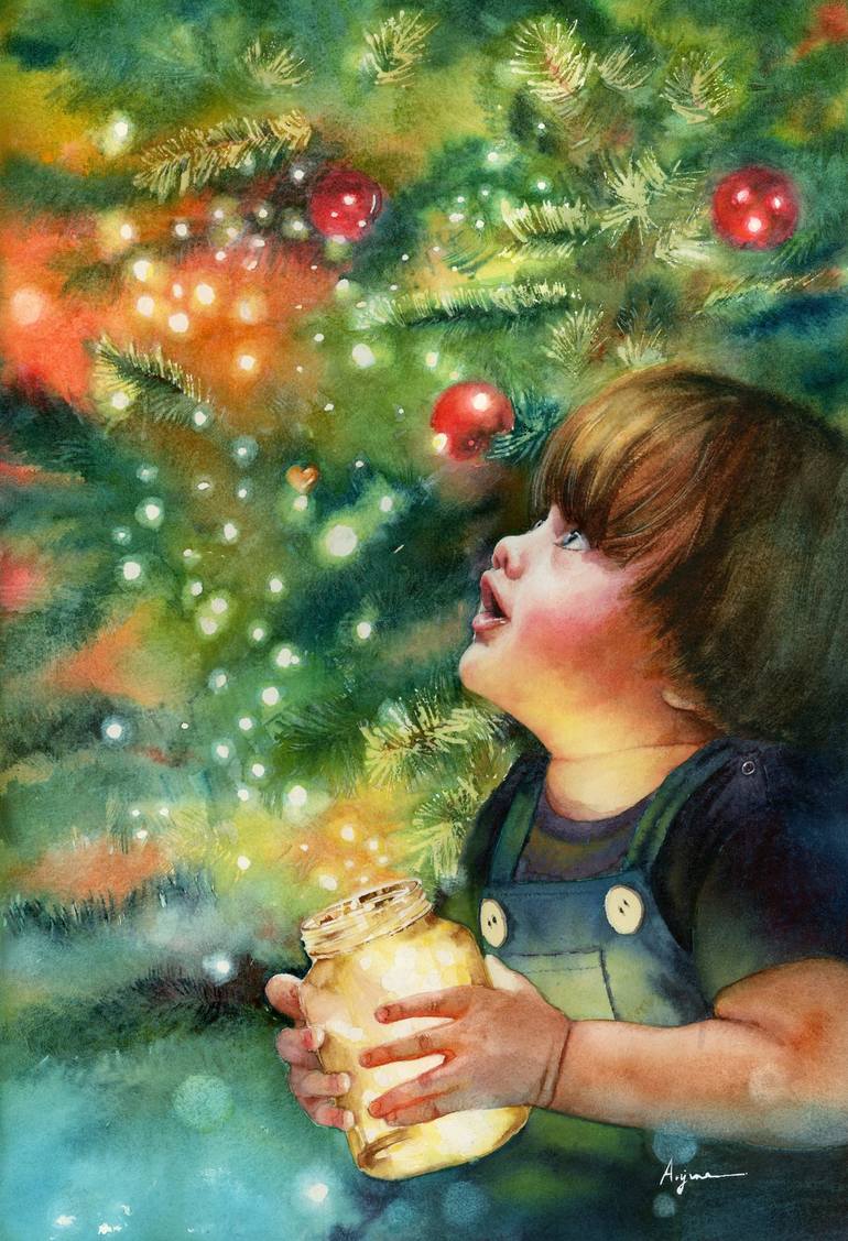 Print of Realism Children Paintings by Anjuna Sainath