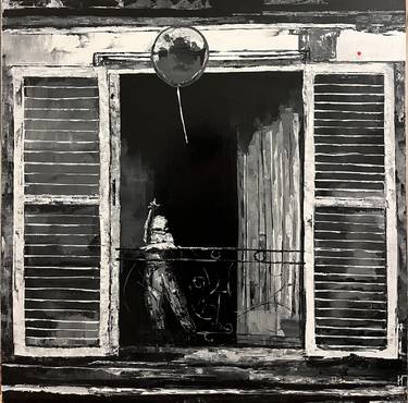 Original Black & White Abstract Painting by Irina Gaysina