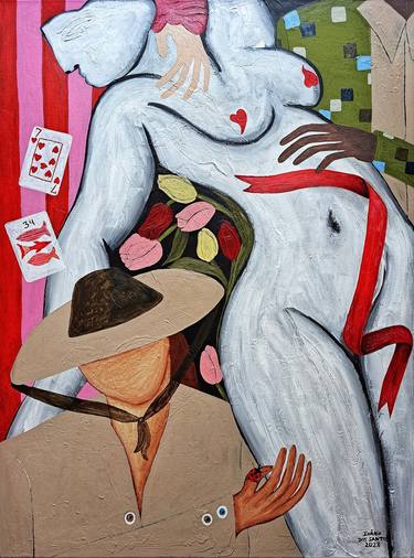 Original Figurative People Painting by IvâNia Dos Santos