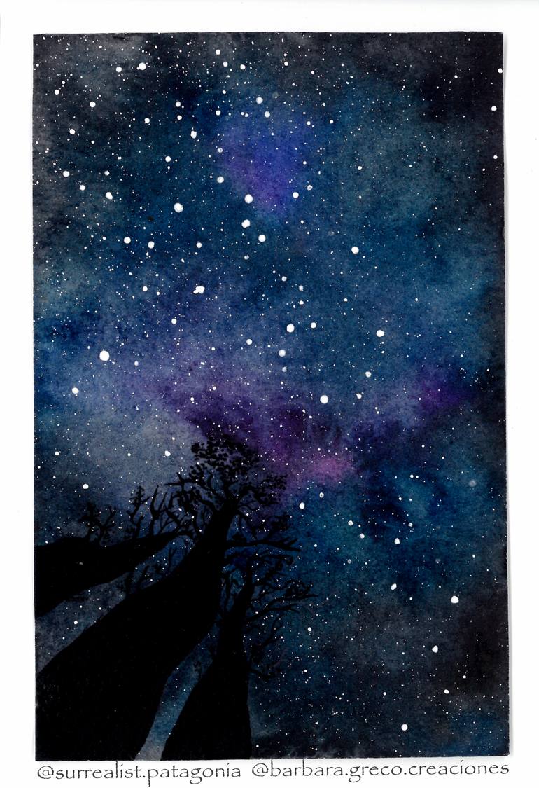 Original Surrealism Outer Space Painting by Barbara Greco