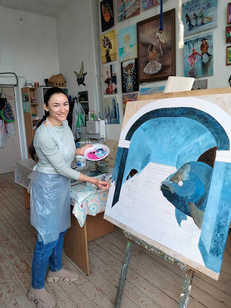 Original Surrealism Seascape Painting by Irina Demchenko