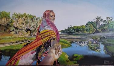 Original Photorealism Women Paintings by Evans Otieno