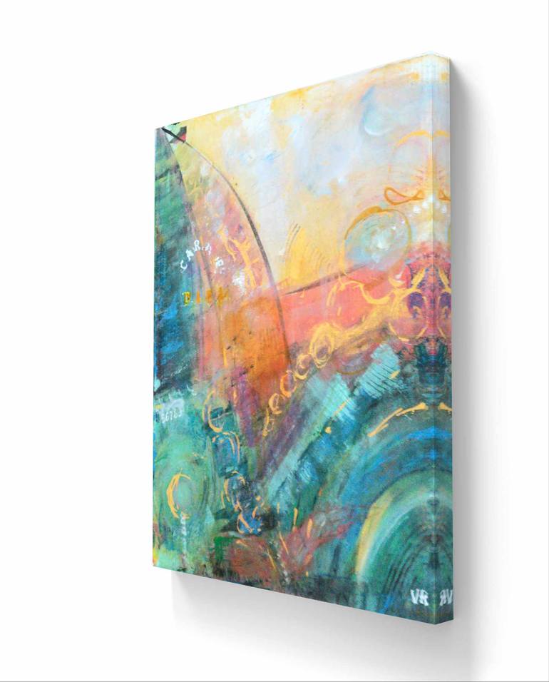 Original Abstract Expressionism Boat Painting by Victoria Velitchkova