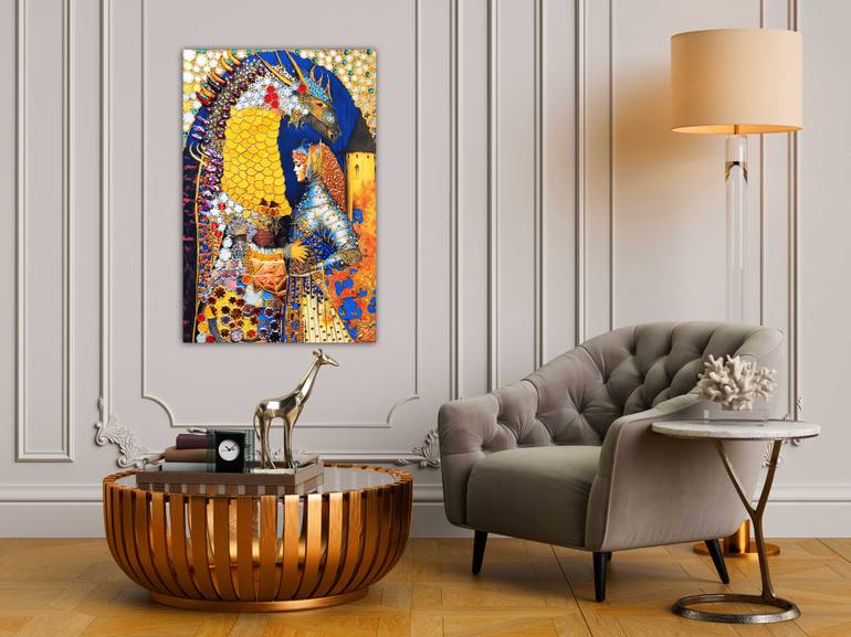 Original Art Deco Fantasy Painting by Rivas Artist