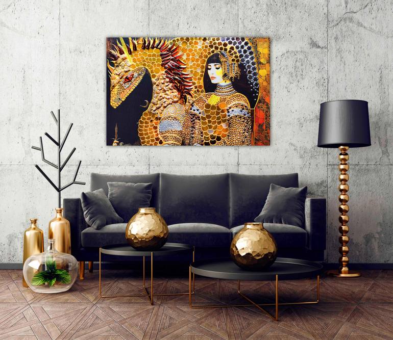 Original Surrealism Fantasy Painting by Rivas Artist