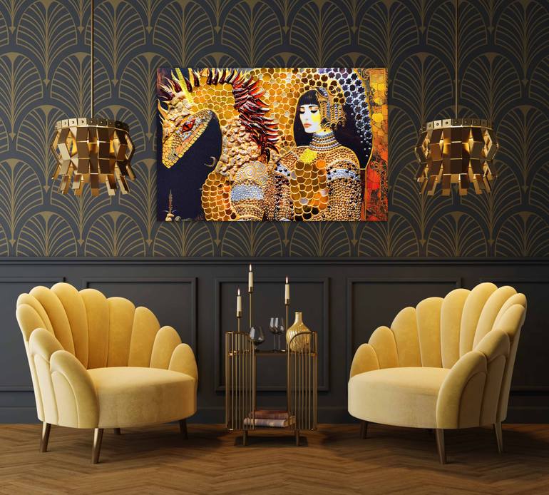 Original Surrealism Fantasy Painting by Rivas Artist