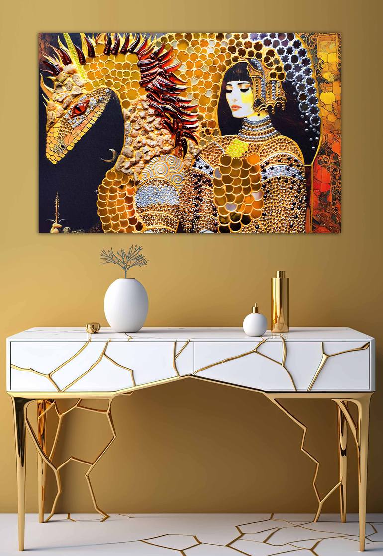 Original Surrealism Fantasy Painting by Rivas Artist