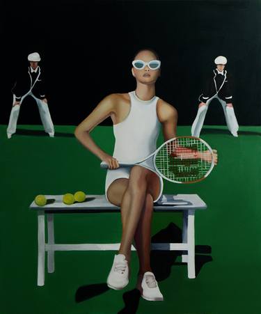 Original Figurative Sports Paintings by Manuela Gallo