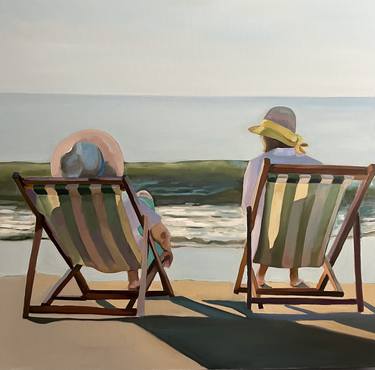 Original Figurative Beach Paintings by Manuela Gallo