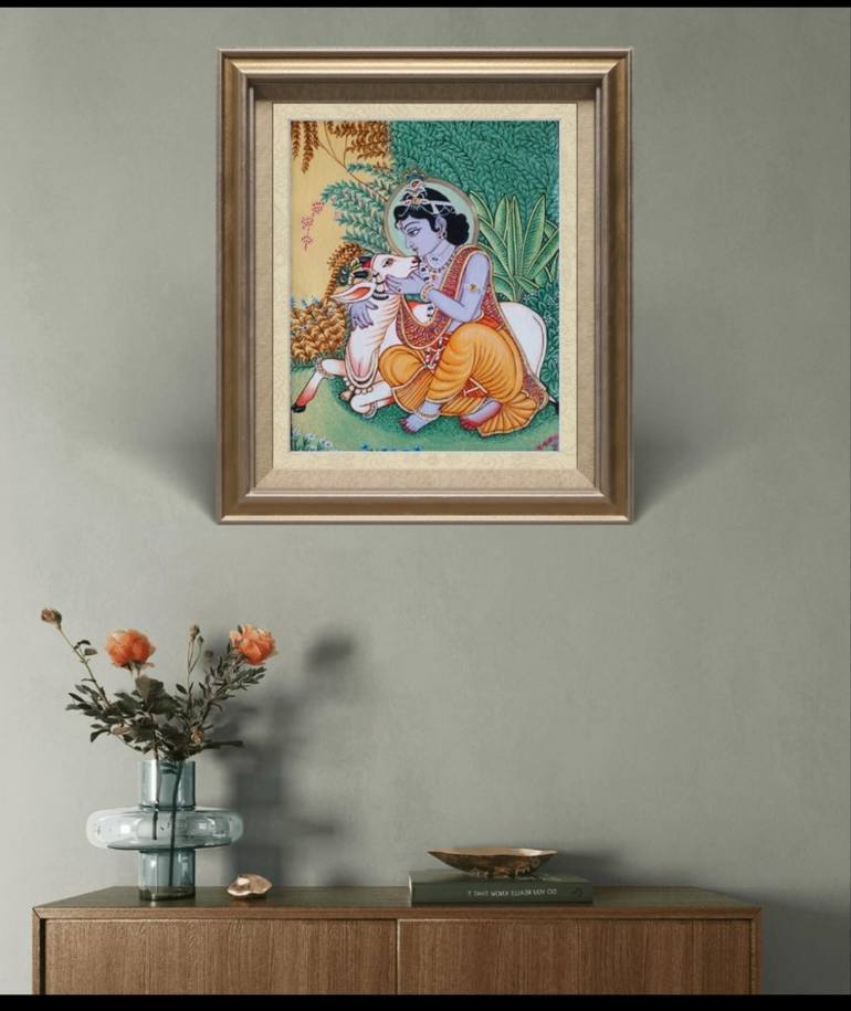 Original Classicism Religion Painting by Khushboo Rathore