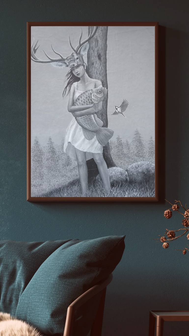 Original Black & White People Painting by Sunardi No Last Name