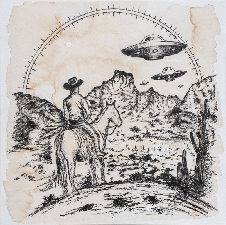 Original Conceptual Outer Space Mixed Media by Jay Frederick
