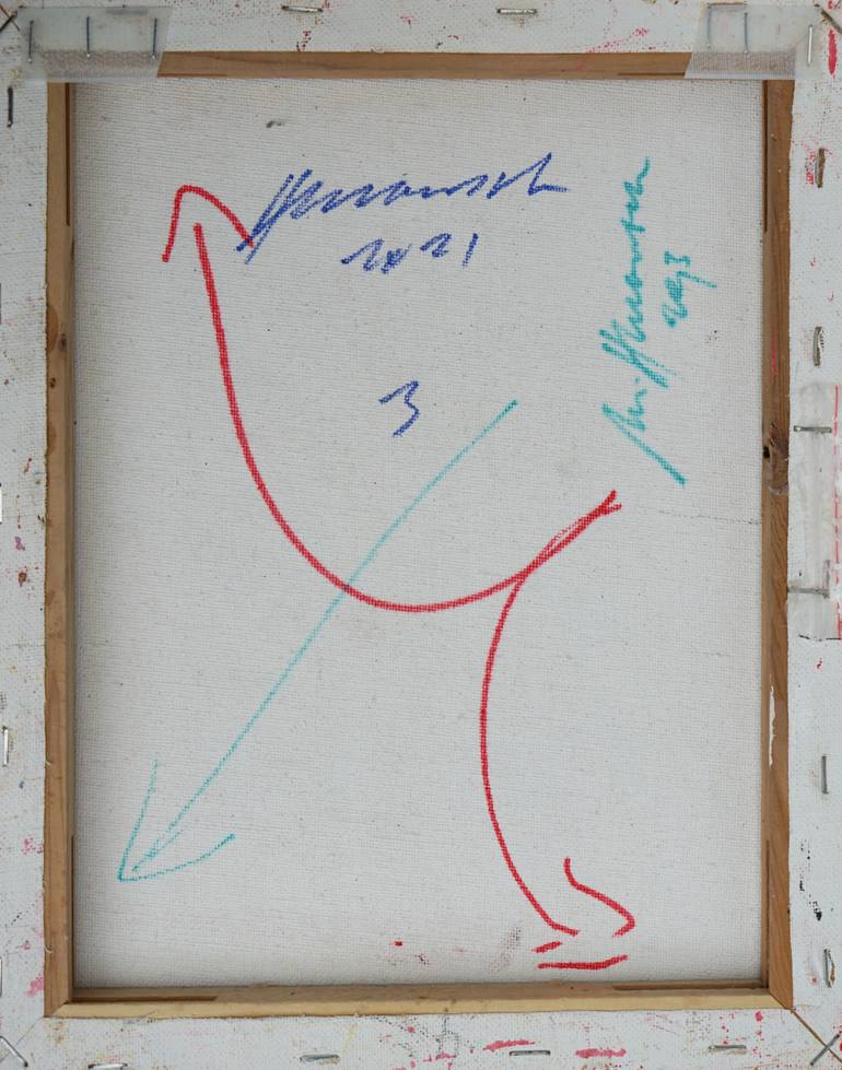 Original Art Deco Abstract Painting by Mark Hellbusch