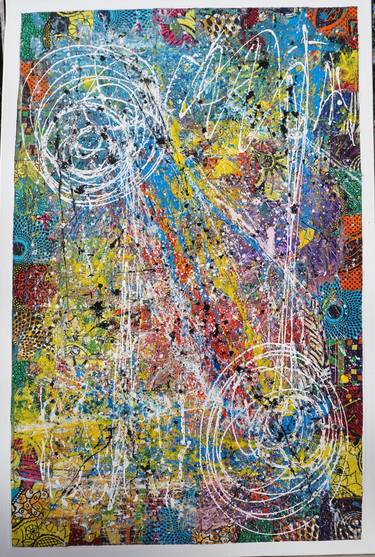 Original Contemporary Abstract Mixed Media by Fallou Kandji