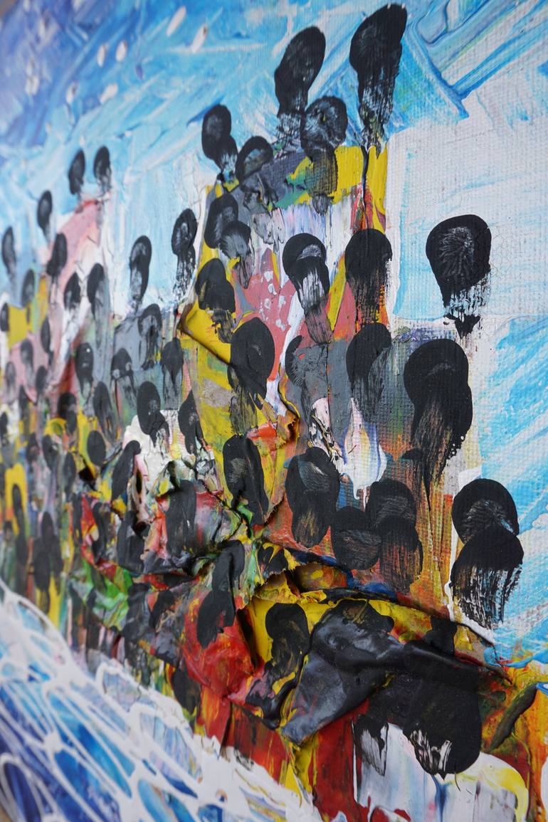 Original Abstract Expressionism Travel Mixed Media by Fallou Kandji