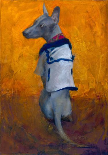 Original Expressionism Dogs Paintings by Alfredo Daniel Fuchs-Camani Quiroz
