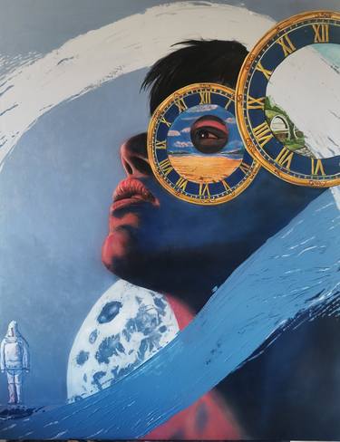 Original Surrealism Time Painting by Carlos Silva