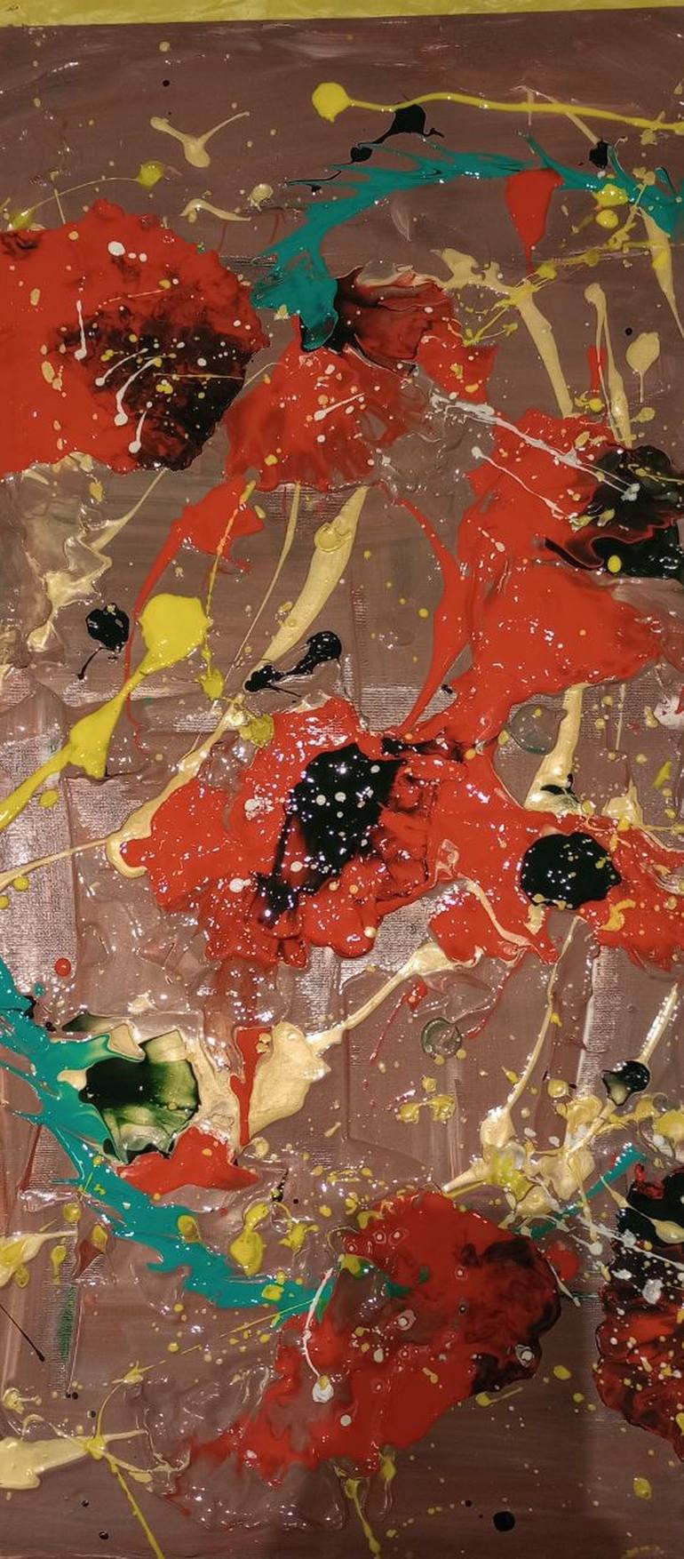 Original Abstract Expressionism Floral Painting by Exclusive Estate