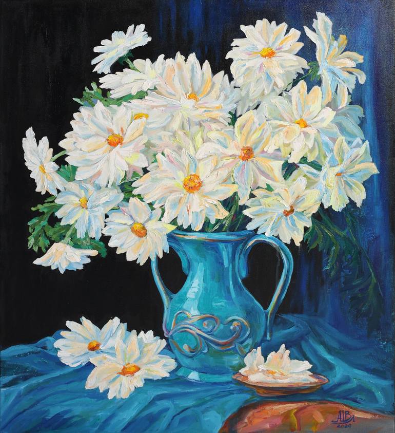 Original Art Nouveau Floral Paintings by Vladyslava Shokha