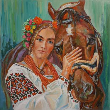 Original Folk Women Paintings by Vladyslava Shokha