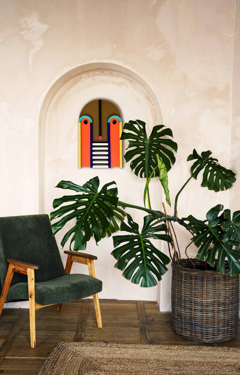 Original Art Deco Abstract Painting by Legnaccio Wood Art