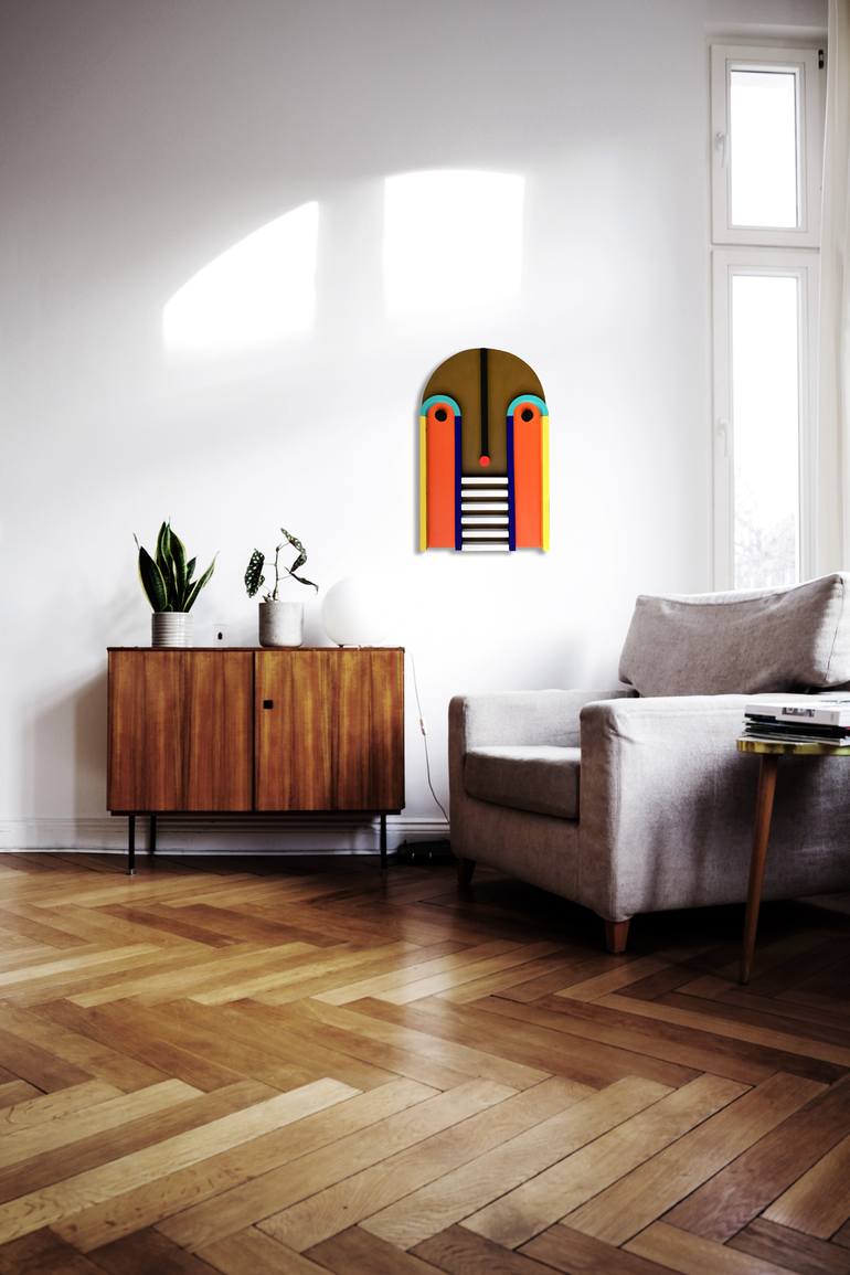 Original Art Deco Abstract Painting by Legnaccio Wood Art