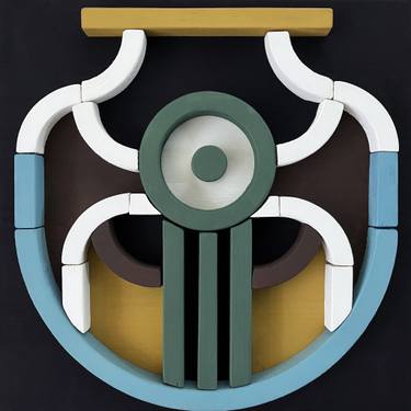 Original Geometric Abstract Painting by Legnaccio Wood Art