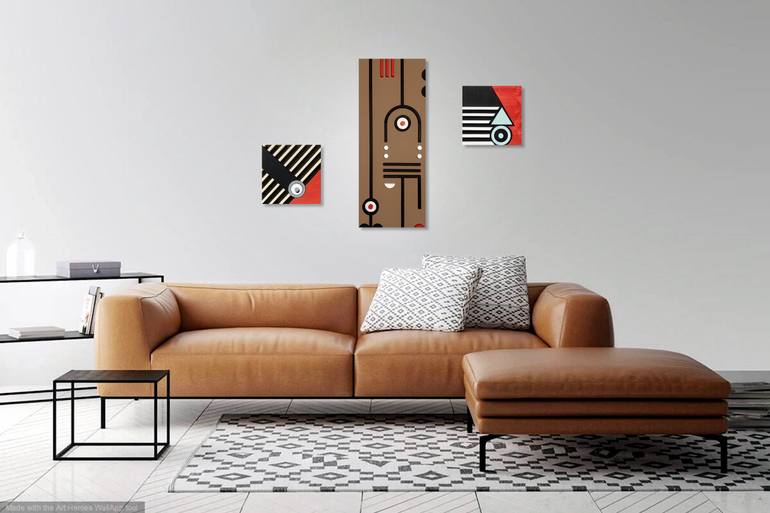 Original Art Deco Abstract Painting by Legnaccio Wood Art
