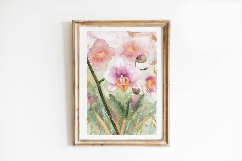 Original Color Field Painting Floral Painting by Nataly Peña